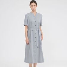 【WEB・一部店舗限定/ウォッシャブル/防しわ性/UV対策】フロータブルツイル　ワンピース