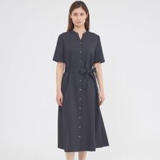 【WEB・一部店舗限定/ウォッシャブル/防しわ性/UV対策】フロータブルツイル　ワンピース
