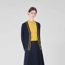 【ウォッシャブル】アセテートストレッチ　カーディガン