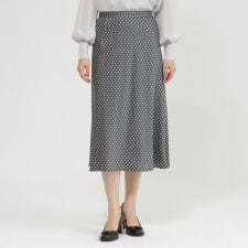【ウォッシャブル】ラインドット　スカート