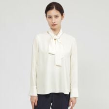 【Nikkei magazine掲載】【ウォッシャブル】ヴィーナスバックサテン　ブラウス