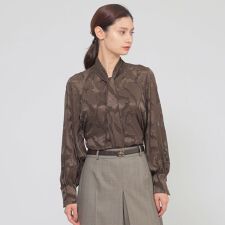 【eclat掲載】【ウォッシャブル】シフォンカットジャカード　ブラウス