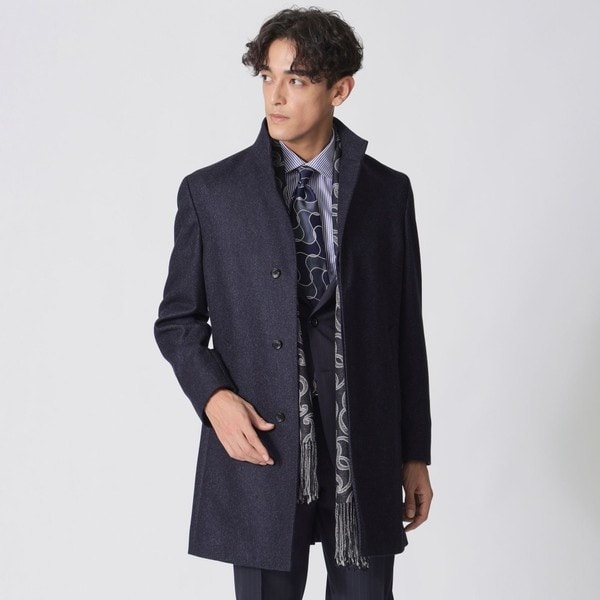 Paul Stuartポールスチュアート カシミヤ混 スタンドカラーコート Nikkei magazine掲載】カシミヤ混スタンドカラーコート | ポール