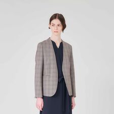 【ウォッシャブル】裏起毛チェック　ジャケット