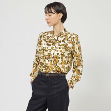 【Nikkei magazine掲載】【ウォッシャブル】グラデーションフラワー　ブラウス