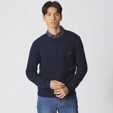 【WEB・一部店舗限定】ミニケーブル柄クルーネックセーター