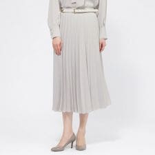 【ウォッシャブル/防しわ性】バックサテンジョーゼット　スカート