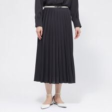 【ウォッシャブル/防しわ性】バックサテンジョーゼット　スカート