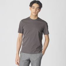 【ジャケット合わせに最適】半袖ドレスクルーネックTシャツ