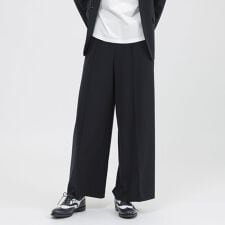 【ウォッシャブル/防しわ性】ソフトストレッチ　ワイドパンツ