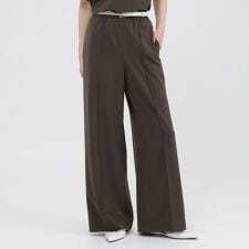 【ウォッシャブル/防しわ性】ソフトストレッチ　ワイドパンツ