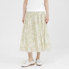 【ウォッシャブル/接触冷感】シアーフラワープリント　スカート