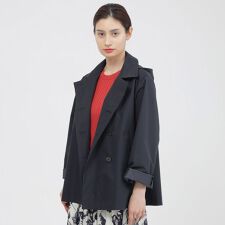 【ウォッシャブル/はっ水/防しわ性】ダブルシレーソロタフタ　コート