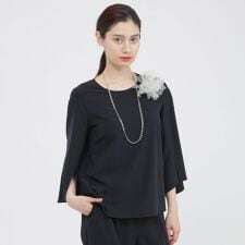 【ウォッシャブル/防しわ性】ソフトストレッチ　ブラウス