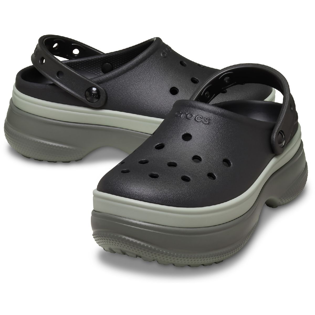 [}C]crocs/NbNX/Classic Stacked Clog/NVbN X^bNh NbO/NbNXicrocsj 001(Black)