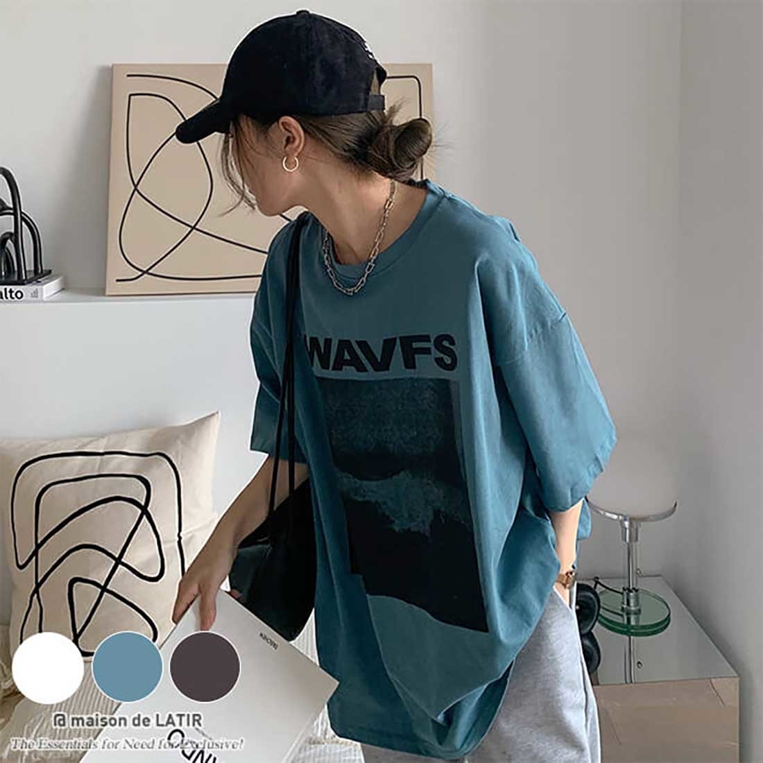 メゾンドラティール maison de LATIR ショートサロペット×Tシャツ2点セット （グリーン） メゾンドラティール maison de LATIR ショートサロペット×T