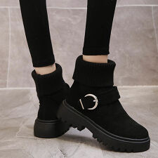 履くだけでこなれ感アップ♪一足で嬉しい2way仕様 厚底ニットショートブーツ