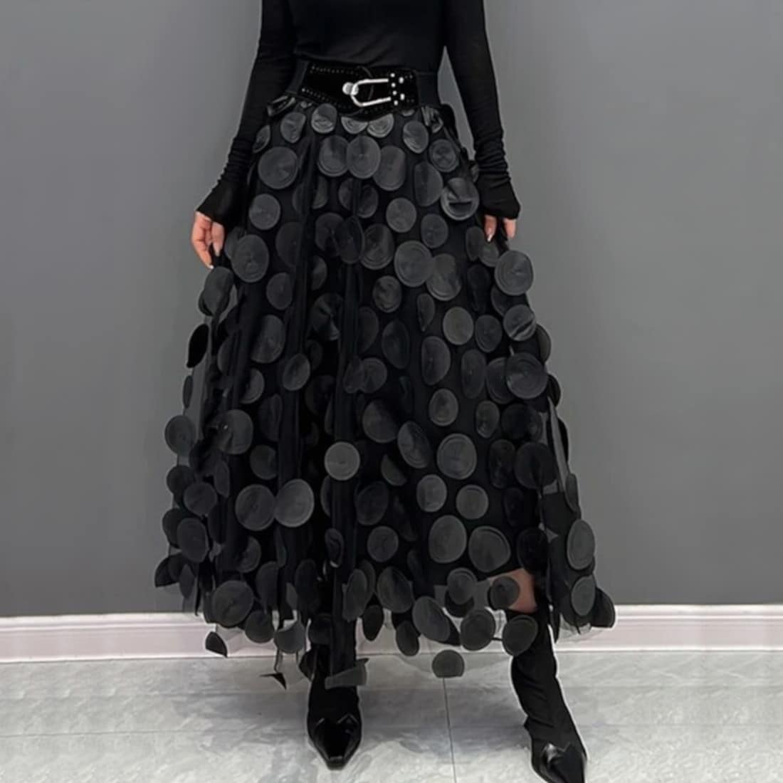 【タグ付新品】定価2万5千JUSGLITTY.シフォンドットフレアスカート　M 楽天市場】スカート 裏地付きシフォンフレアスカート ☆ ロング
