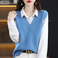 メゾンドラティール(maison de LATIR)のVネックニットベスト