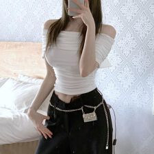 セクシーなオフショル半袖トップス