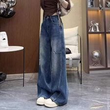 大人こなれ感を演出デニムワイドパンツ