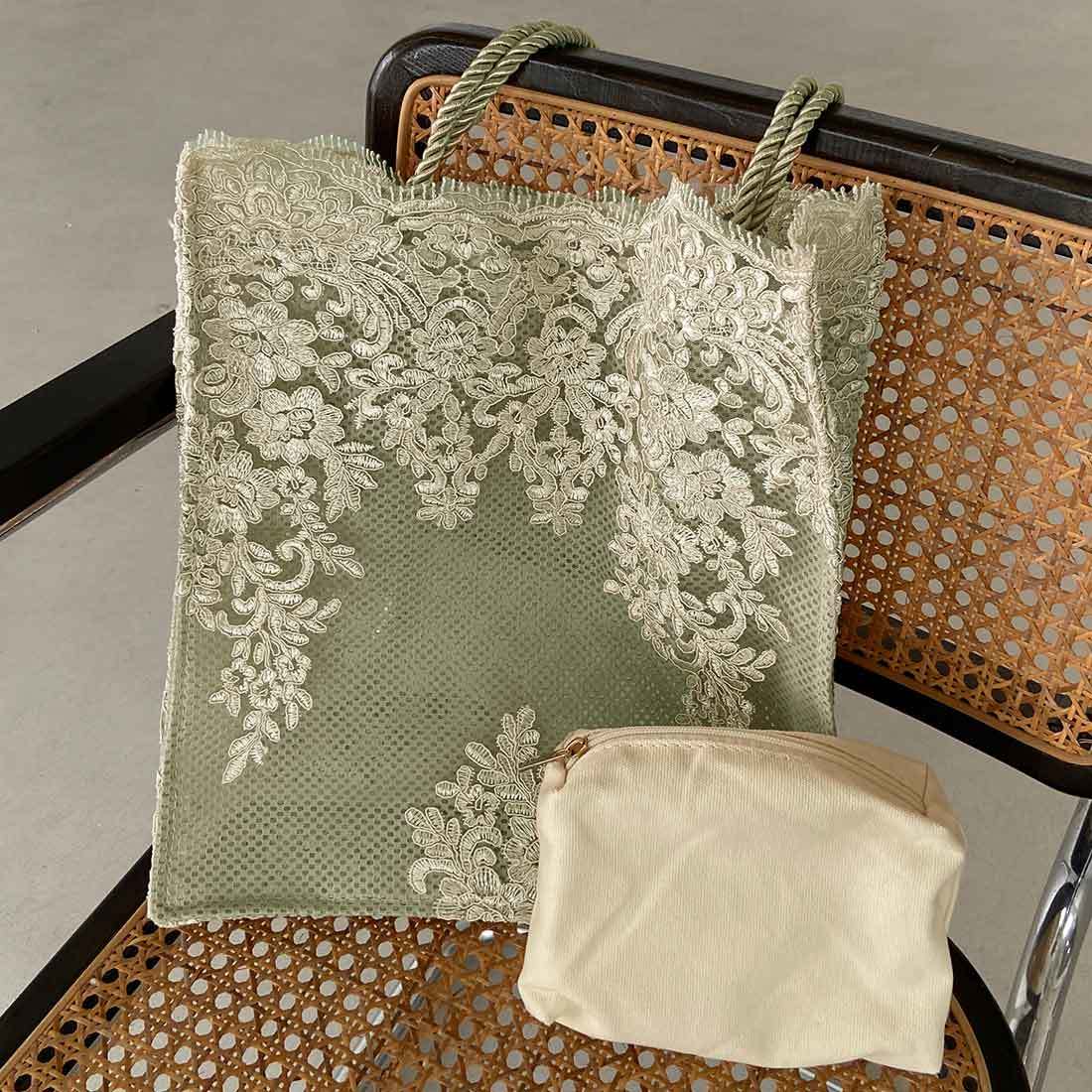 フラワーレーストートバッグ