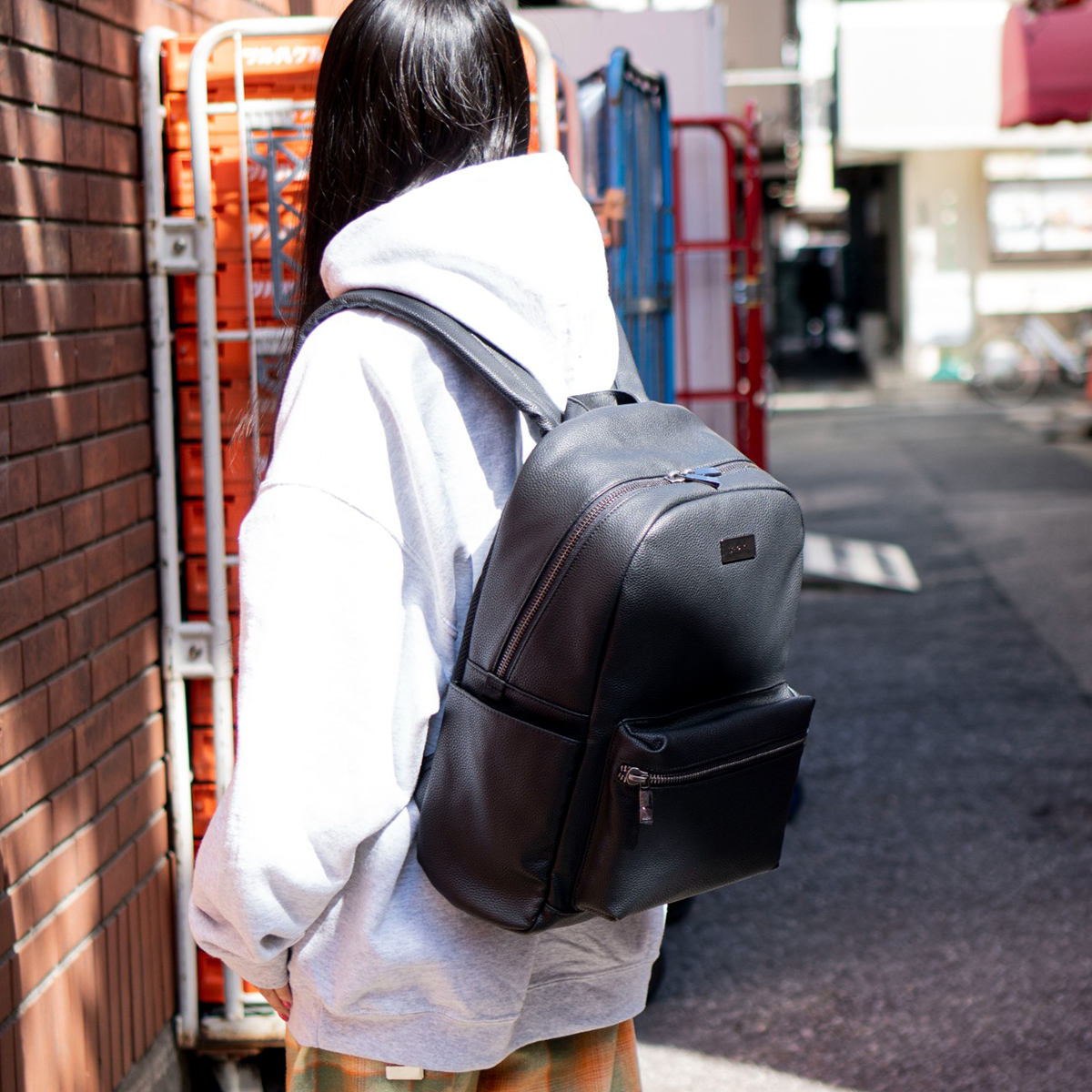 FAUX LEATHER BACKPACK BLACK | エックスガール(X-GIRL