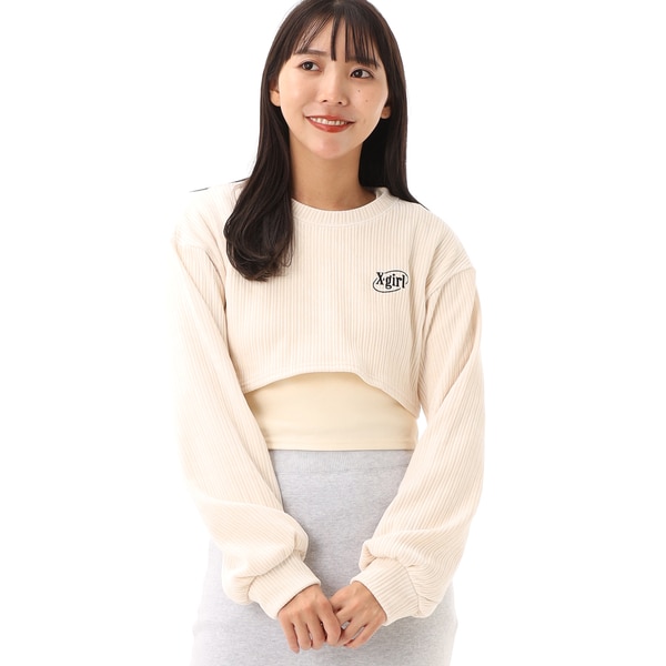 SLANTED OVAL LOGO 2P LAYERED TOP | エックスガール(X-GIRL 