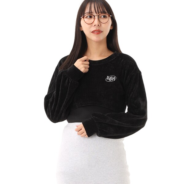 トップス SLANTED OVAL LOGO 2P LAYERED TOP SLANTED OVAL LOGO 2P LAYERED TOP | エックスガール(X-GIRL