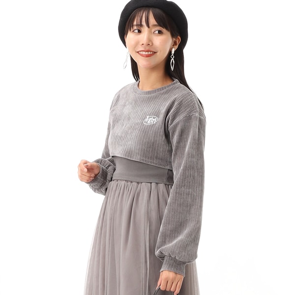 トップス SLANTED OVAL LOGO 2P LAYERED TOP SLANTED OVAL LOGO 2P LAYERED TOP | エックスガール(X-GIRL