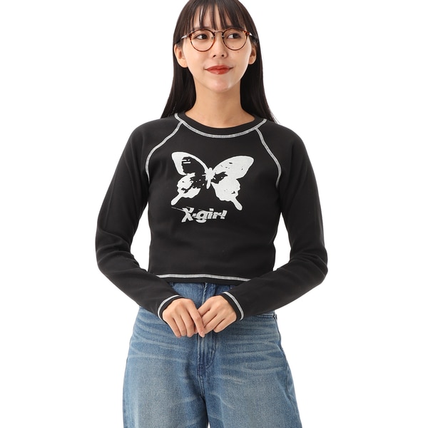 BUTTERFLY RAGLAN L/S BABY TEE | エックスガール(X-GIRL) | マルイウェブチャネル