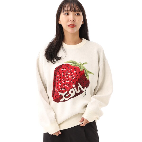 STRAWBERRY KNIT TOP | エックスガール(X-GIRL) | 105234015007