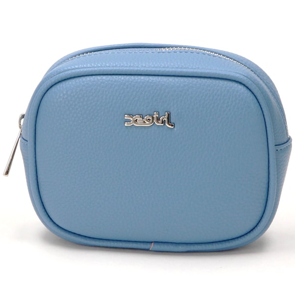 [}C]X-girl FAUX LEATHER POUCH/GbNXK[iX-GIRLj BLUE