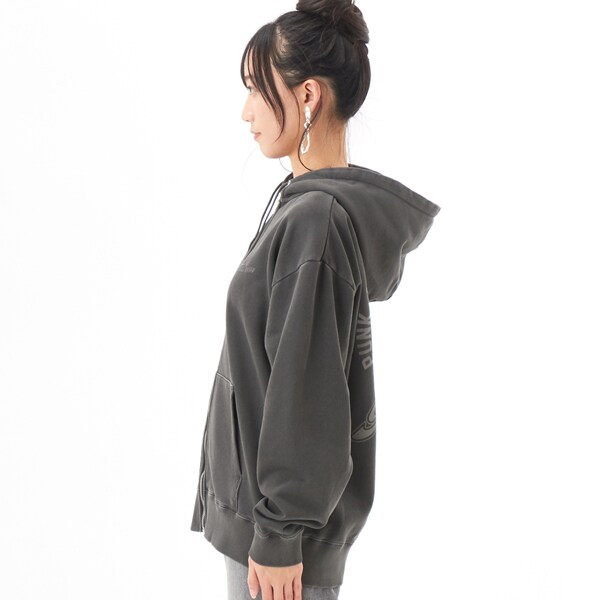 FACE & CURSIVE LOGO ZIP UP SWEAT HOODIE | エックスガール(X-GIRL 