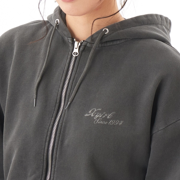 FACE & CURSIVE LOGO ZIP UP SWEAT HOODIE | エックスガール(X-GIRL 