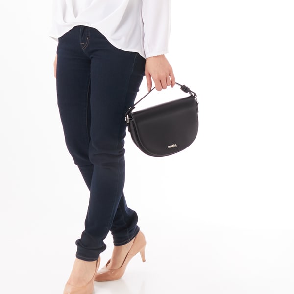 [�}���C]FAUX LEATHER HALF MOON SHOULDER BAG/�G�b�N�X�K�[���iX-GIRL�j BLACK