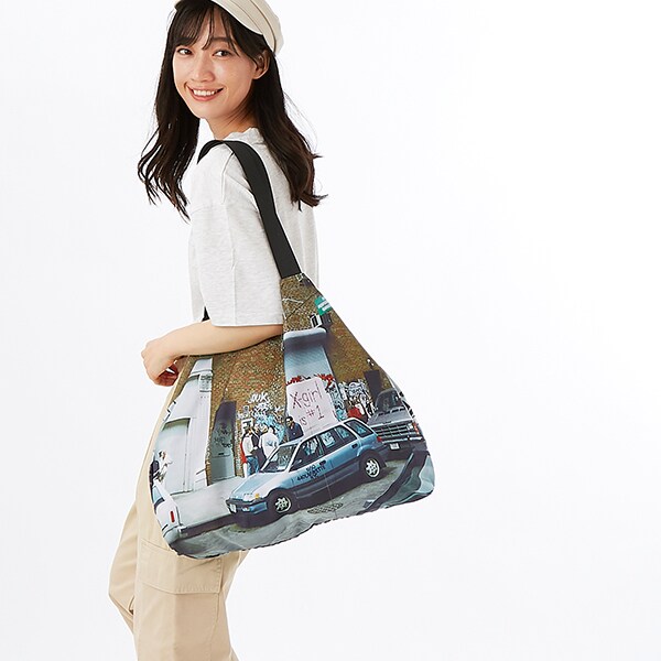 ブラックBIGトートバッグ HAZY LOGO 2WAY BIG TOTE BAG（トートバッグ）｜X-girl