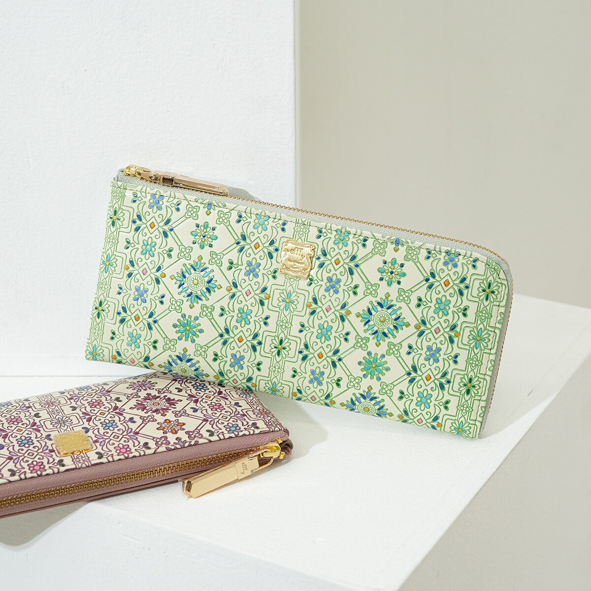 efffy 長財布 L字ファスナー 友禅染 【新品未使用】 efffy x 友禅文庫 L字ファスナーロングウォレット | エフィー(efffy