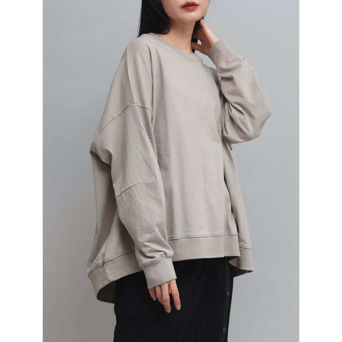 ヘムカットロングTEE | ラシュッド(LASUD) | 001202325 | ファッション