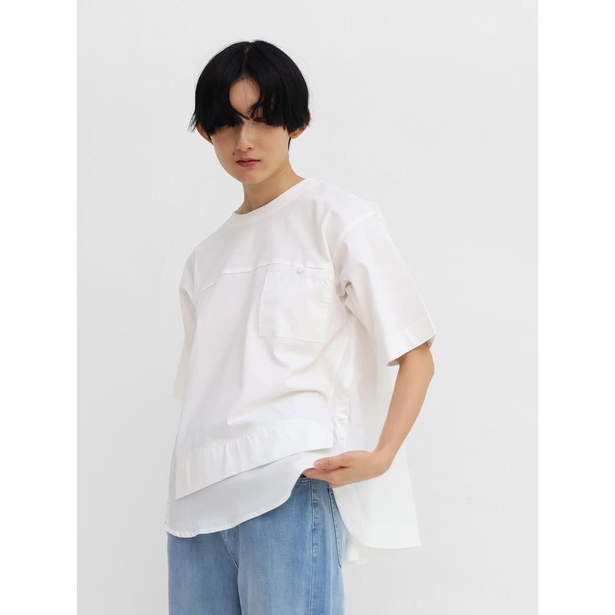 LASUD カットソー ラシュッド LASUD フレアヘムデザインカットソー