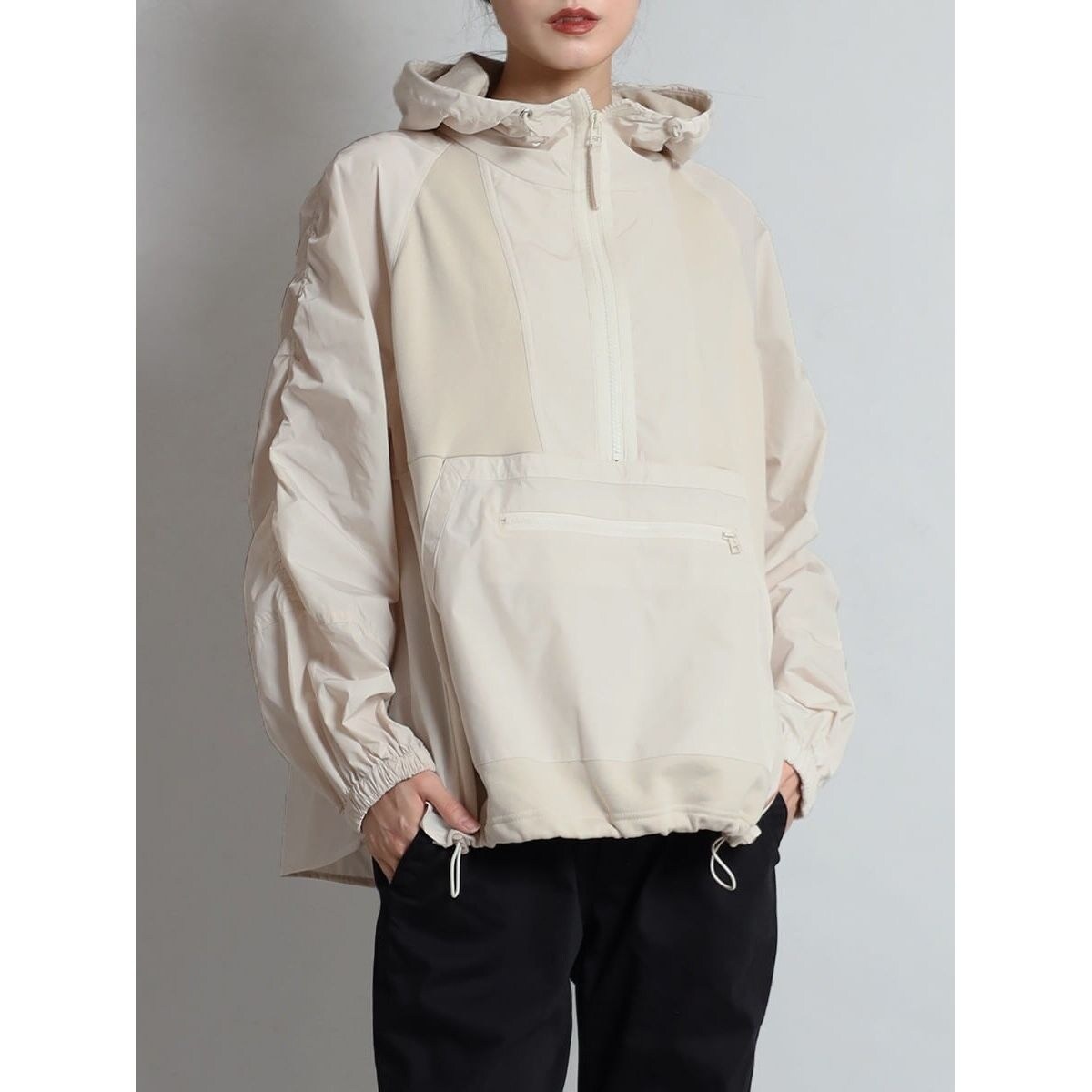 LASUD　ギャザースリーブフーディ LASUDギャザースリーブフーディ