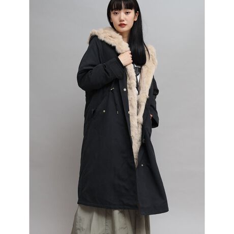 LASUD MILITALYラシュッド ファーフーデッド モッズ アウター LASUD 