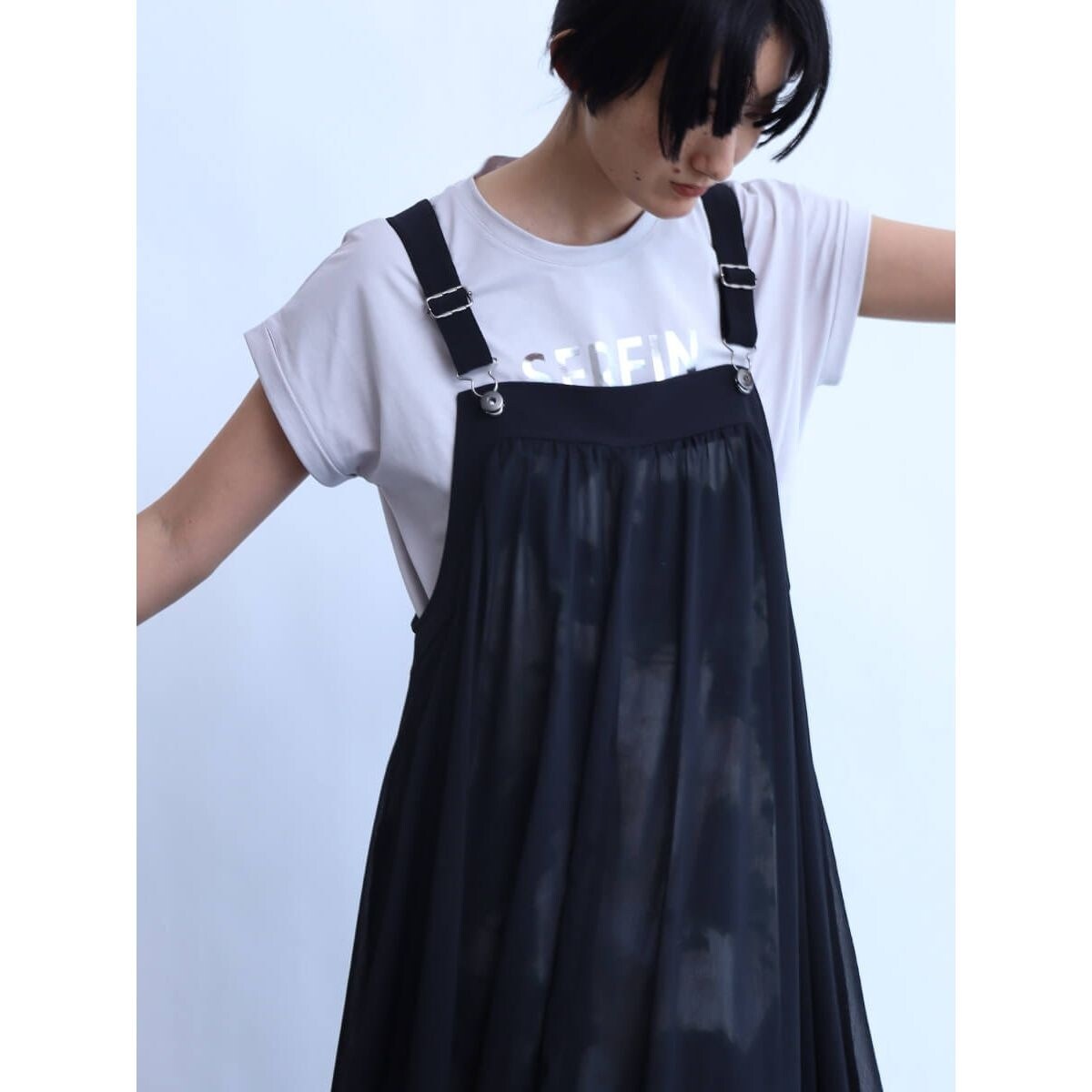 LASUD タイダイ柄レースアップジャンパースカートサイズM新品 タイダイ柄レースアップジャンパースカート | ラシュッド(LASUD