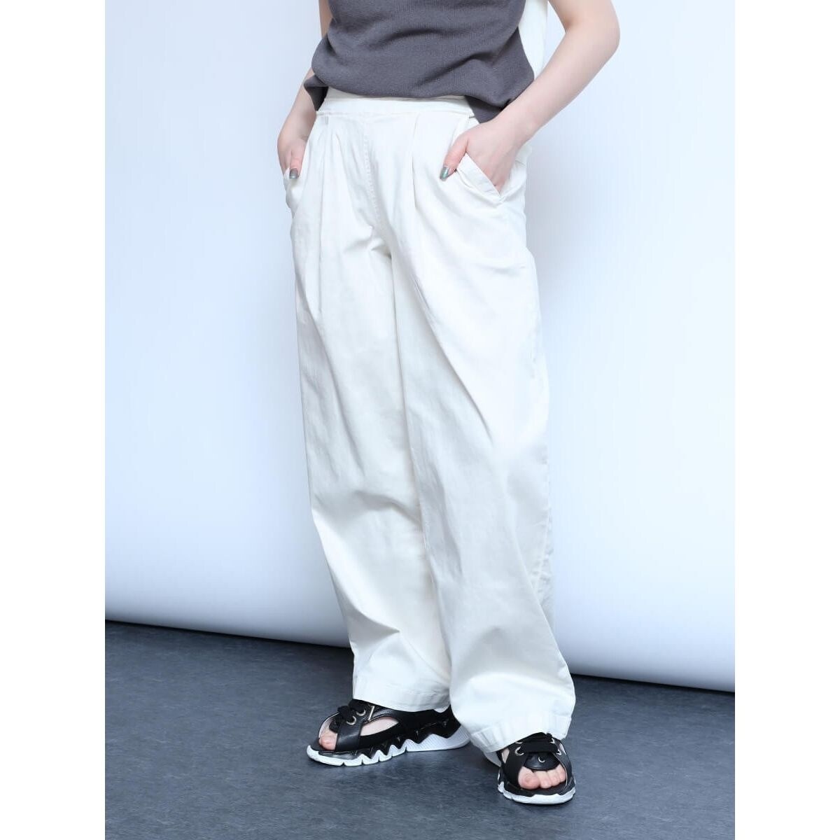 ヤマダヤ/LASUD/ラシュッド ストレッチワイドパンツ 新品未使用