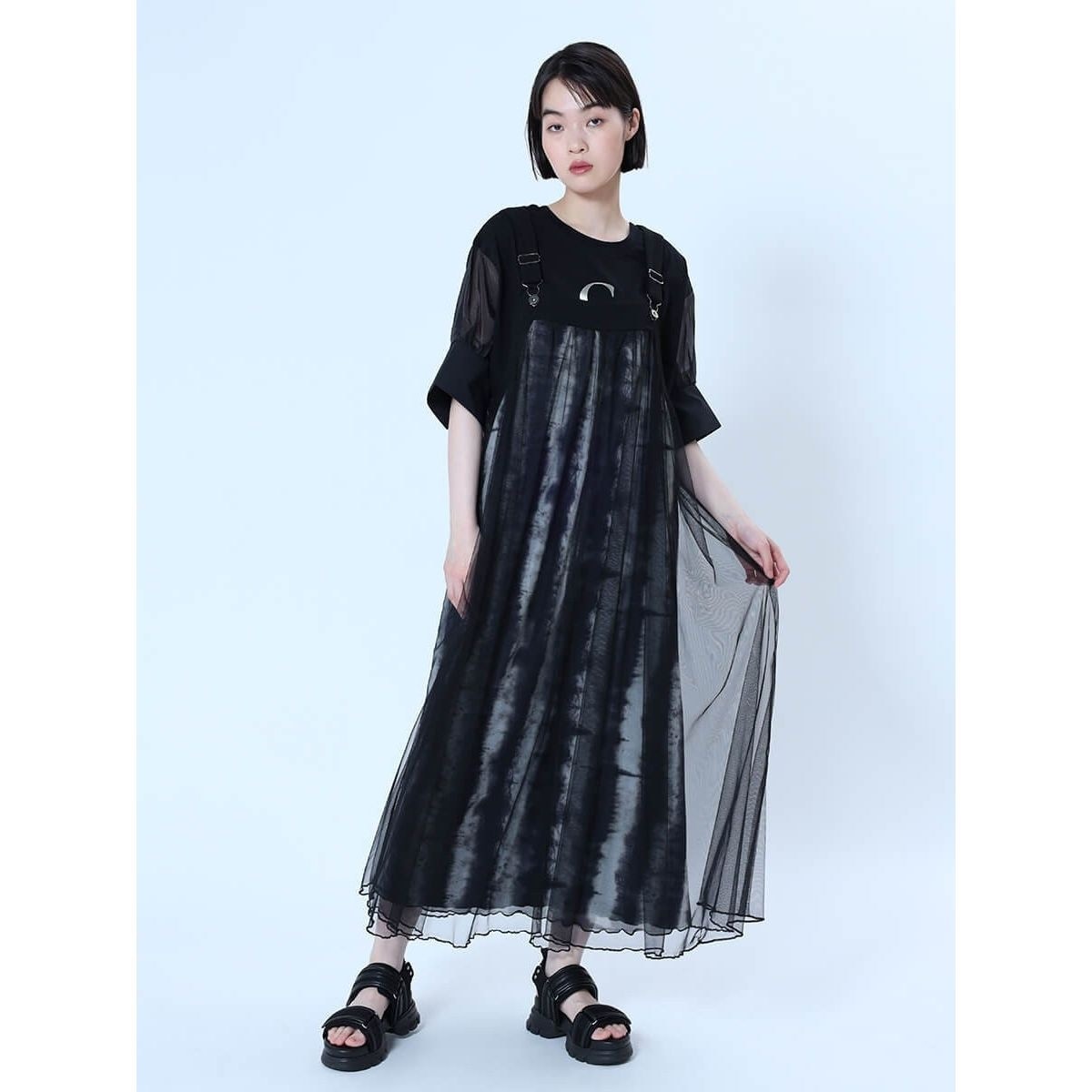 ラシュッド（LASUD）/柄レイヤードシアージャンパースカート 柄レイヤードシアージャンパースカート | ラシュッド(LASUD) | マルイ