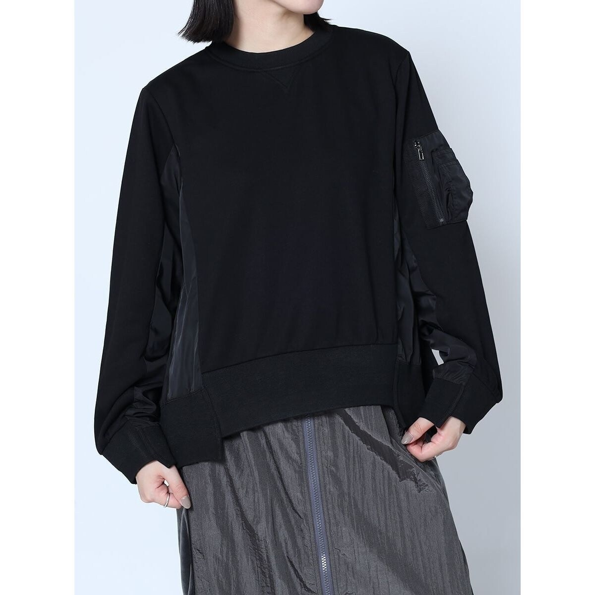 LASUDギャザースリーブフーディ