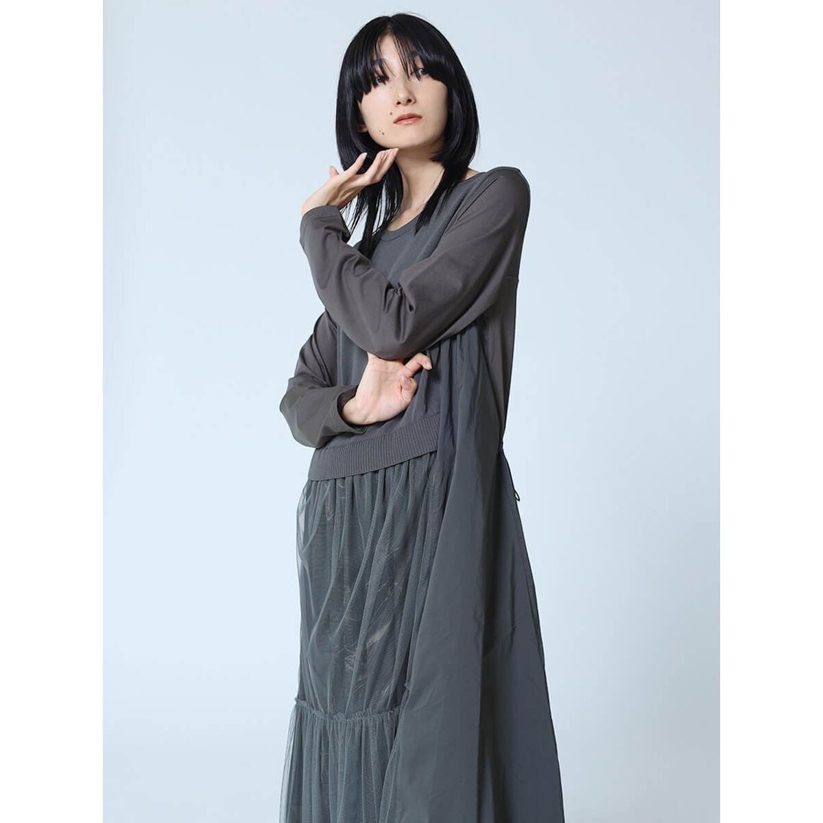 LASUD ワンピース ドレス バルーンシルエットロングワンピース - LASUD