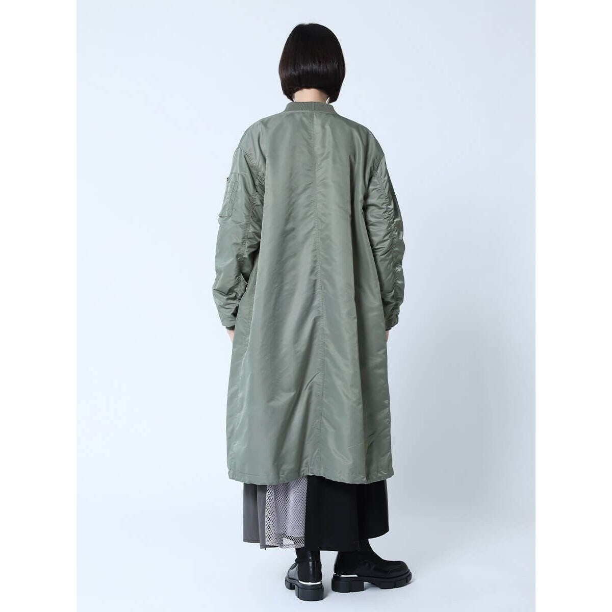 【およさん専用】LASUD MA1ロングブルゾン 　新品未使用 ラシュッド LASUD MA-1ロングブルゾン (UNISEX) （ブラック