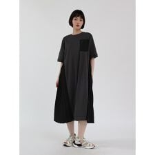 サイドプリーツドッキングワンピース