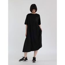 サイドプリーツドッキングワンピース